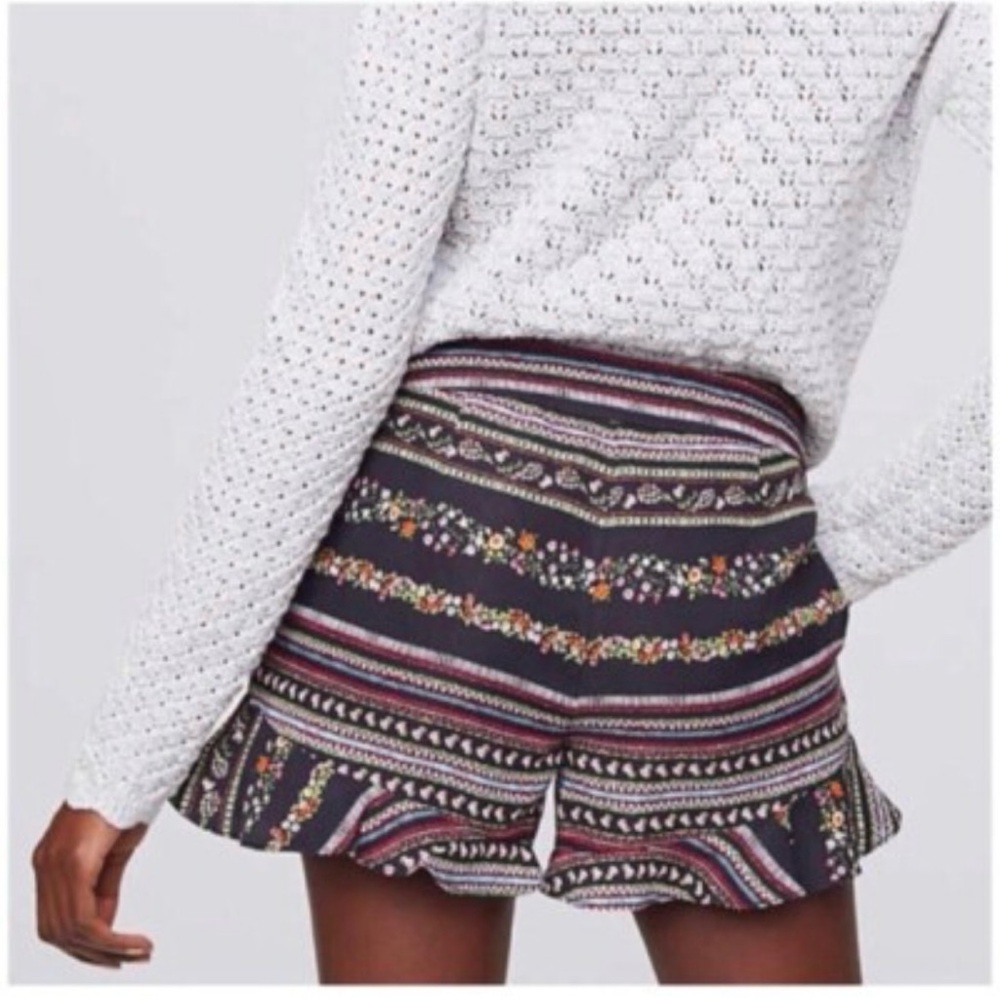 Floral Patterned Ruffle Shorts - Picture 2 of 7
